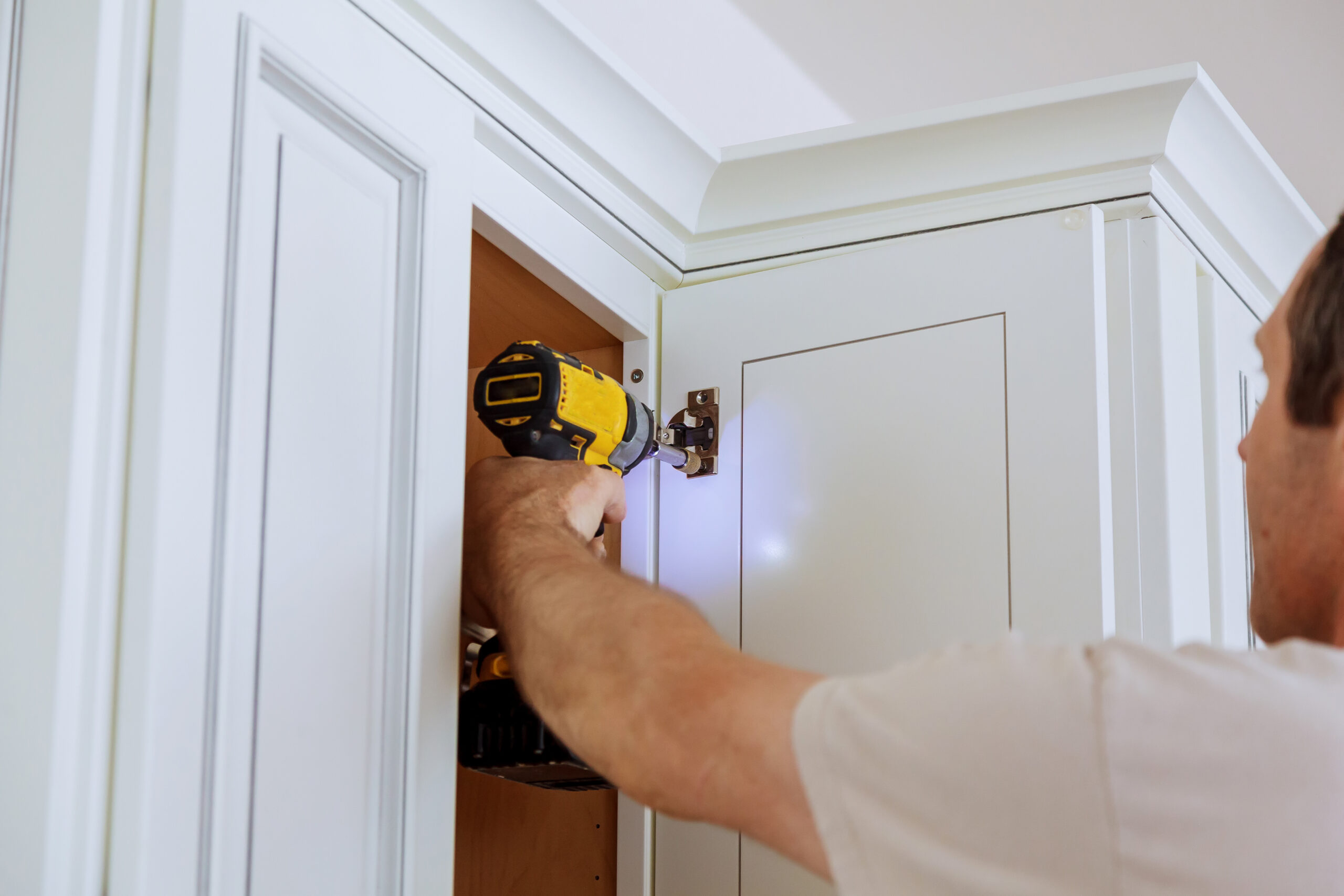 Adjusting,Fixing,Cabinet,Door,Hinge,Adjustment,On,Kitchen,Cabinets bathroom, toilet, shower